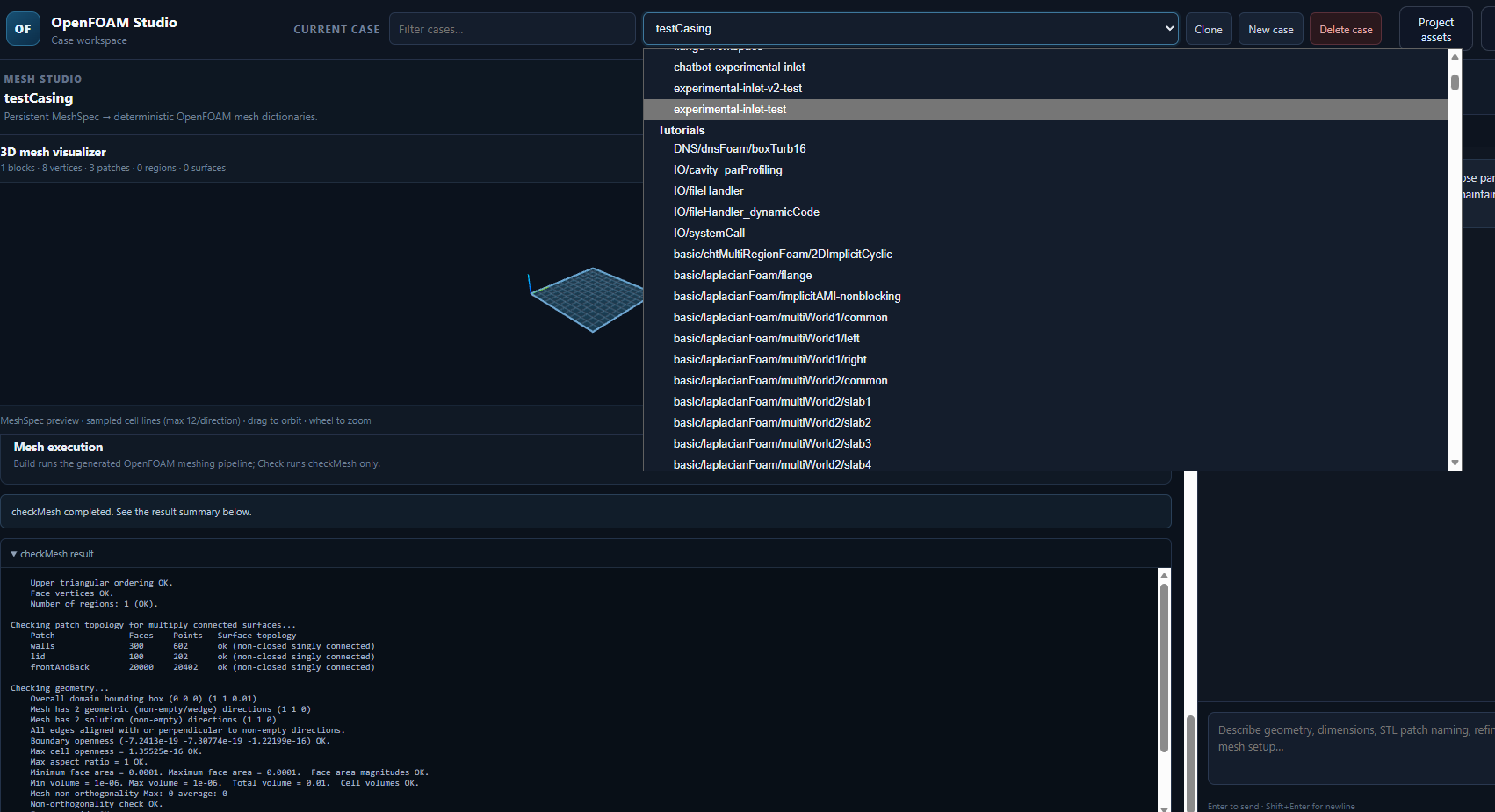 Tutorial library interface screenshot